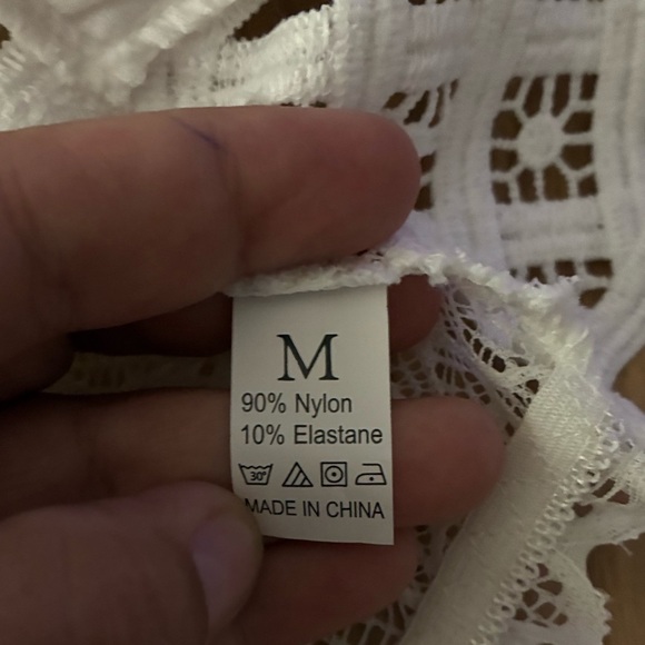 Bohemian White Lace Bralette Cropped Top M - Picture 10 of 10